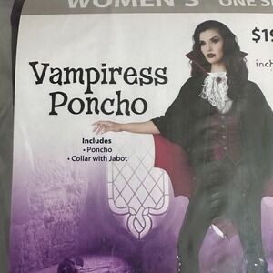 InCharacter Vampiress Poncho Womens One Size Halloween‎ Costume Collar Jabot Set